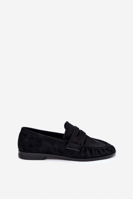 mocassins femmes avec volants couleur noire Cayen