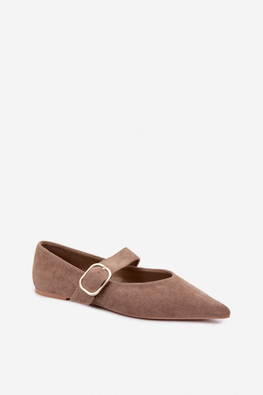 ballerines femmes avec sangles et boucles couleur sable Melby