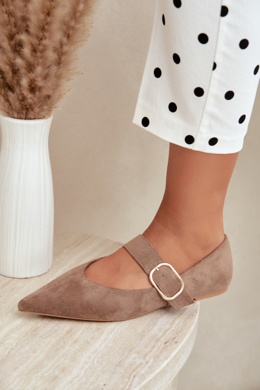 ballerines femmes avec sangles et boucles couleur sable Melby