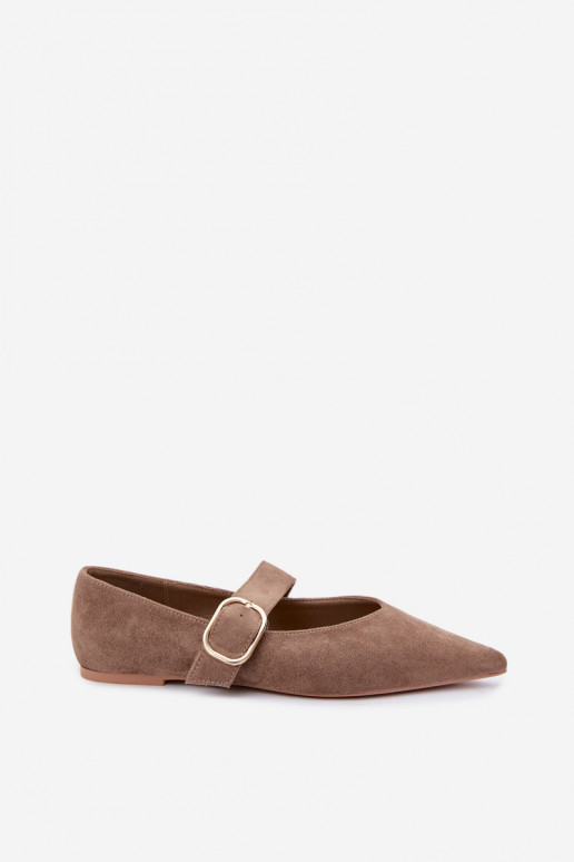 ballerines femmes avec sangles et boucles couleur sable Melby
