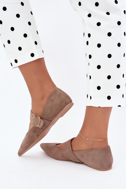 ballerines femmes avec sangles et boucles couleur sable Melby