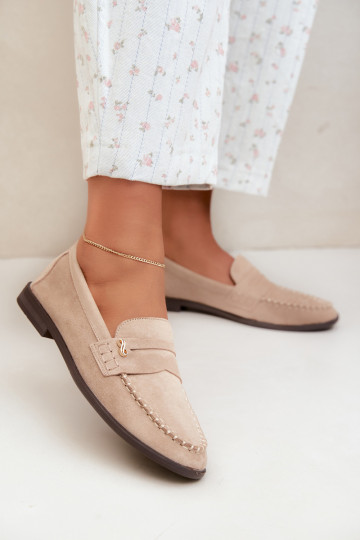 mocassins femmes avec détails décoratifs couleur sable Treya 2