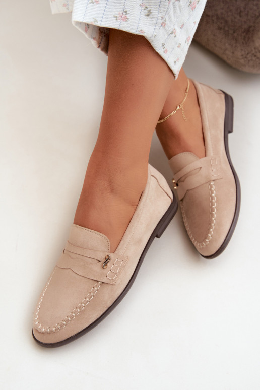 mocassins femmes avec détails décoratifs couleur sable Treya