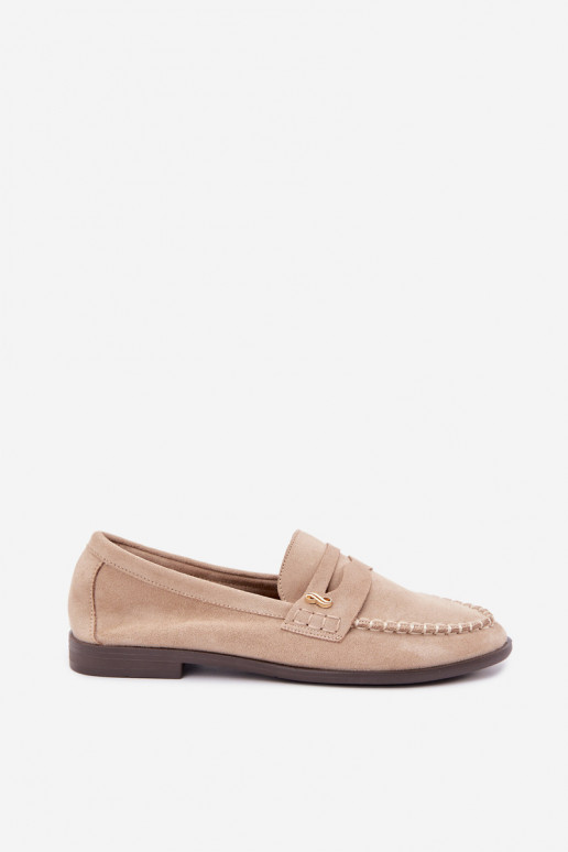 mocassins femmes avec détails décoratifs couleur sable Treya