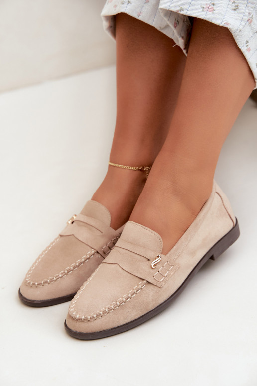 mocassins femmes avec détails décoratifs couleur sable Treya