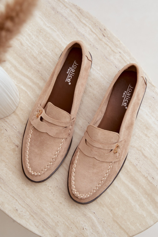 mocassins femmes avec détails décoratifs couleur sable Treya