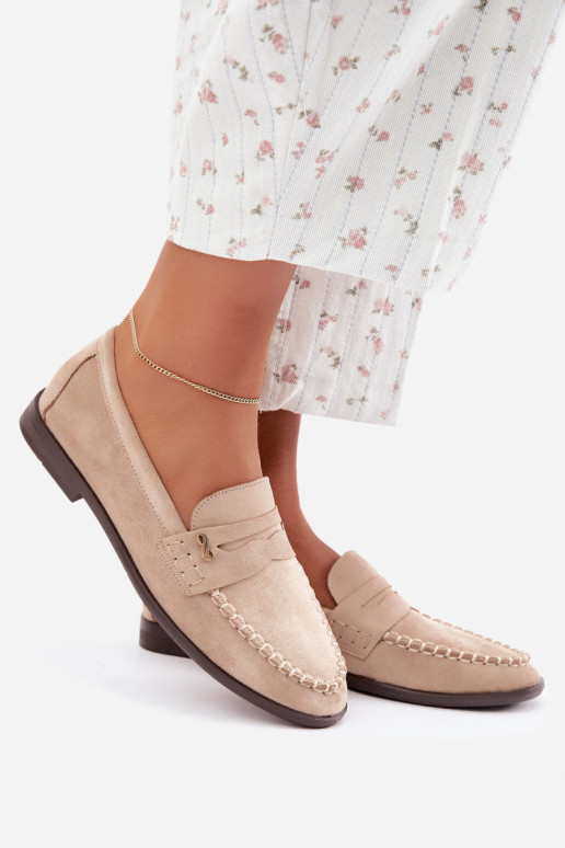 mocassins femmes avec détails décoratifs couleur sable Treya