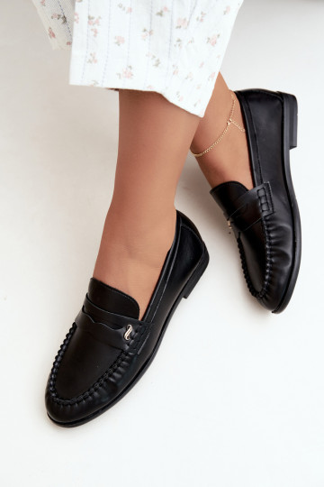 mocassins femmes avec détails décoratifs couleur noire Treya