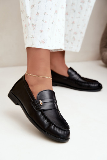 mocassins femmes avec détails décoratifs couleur noire Treya 2