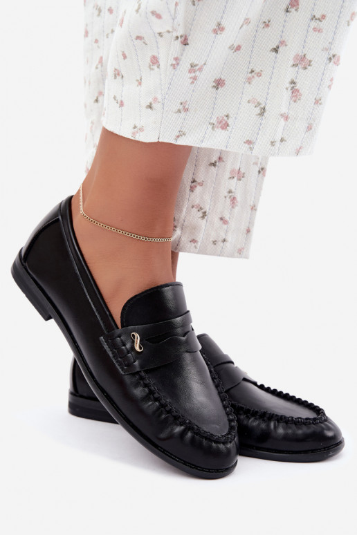 mocassins femmes avec détails décoratifs couleur noire Treya
