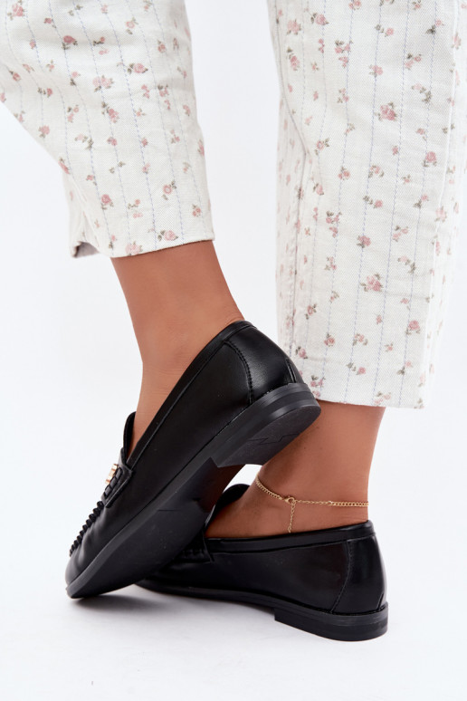 mocassins femmes avec détails décoratifs couleur noire Treya