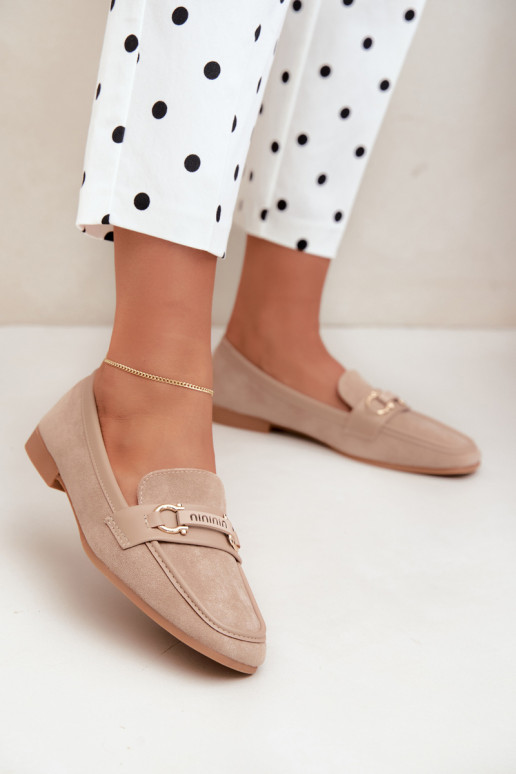 mocassins femmes avec éléments élégants couleur sable Evelora