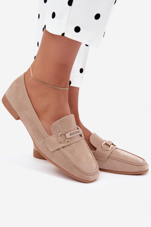 mocassins femmes avec éléments élégants couleur sable Evelora