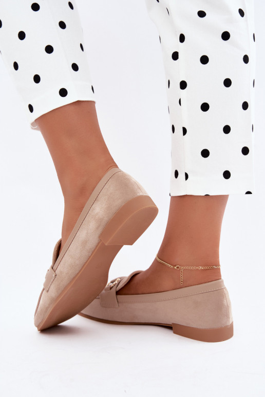 mocassins femmes avec éléments élégants couleur sable Evelora