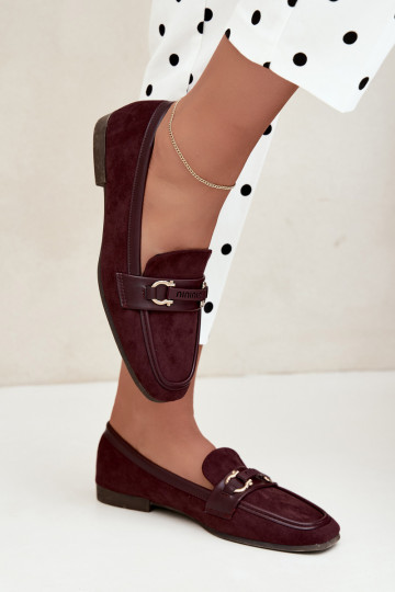 Mocassins bordeaux avec éléments décoratifs Evelora