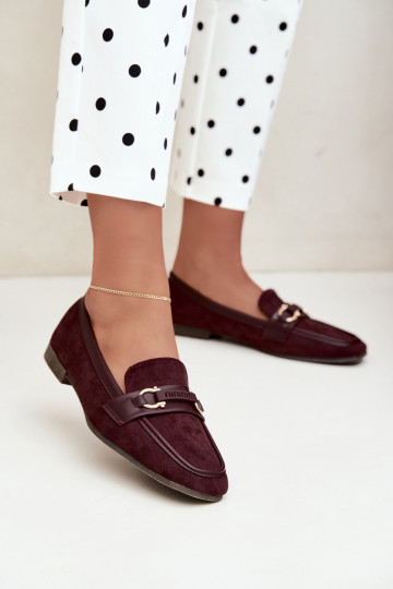Mocassins bordeaux avec éléments décoratifs Evelora 2