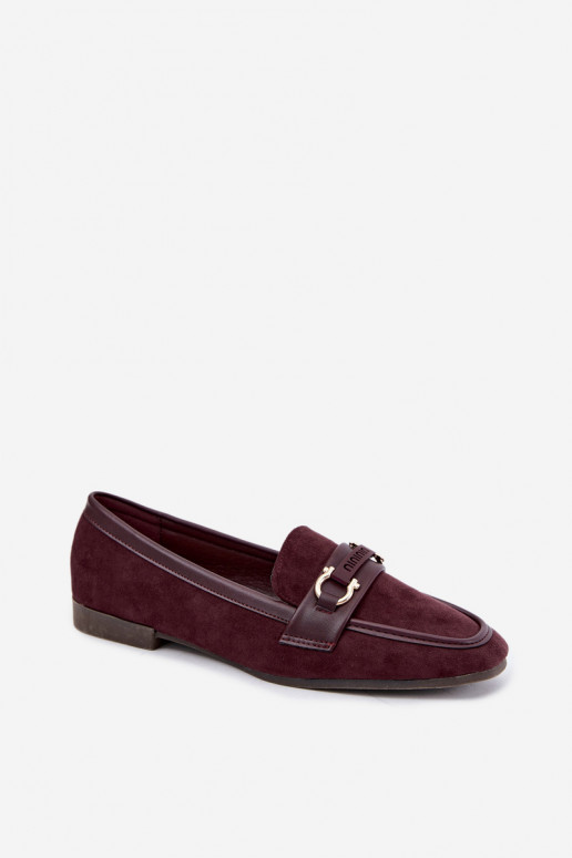 Mocassins bordeaux avec éléments décoratifs Evelora