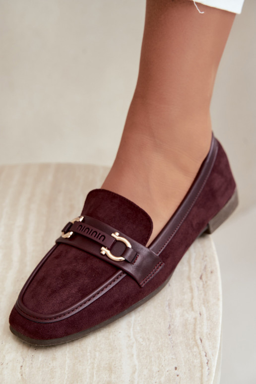 Mocassins bordeaux avec éléments décoratifs Evelora