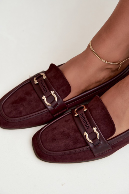 Mocassins bordeaux avec éléments décoratifs Evelora
