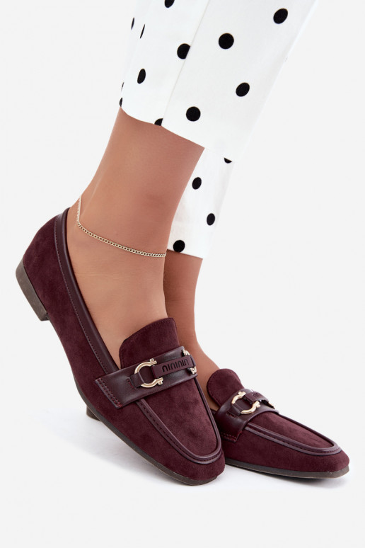 Mocassins bordeaux avec éléments décoratifs Evelora