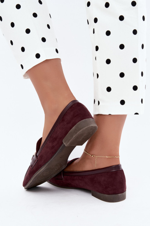 Mocassins bordeaux avec éléments décoratifs Evelora