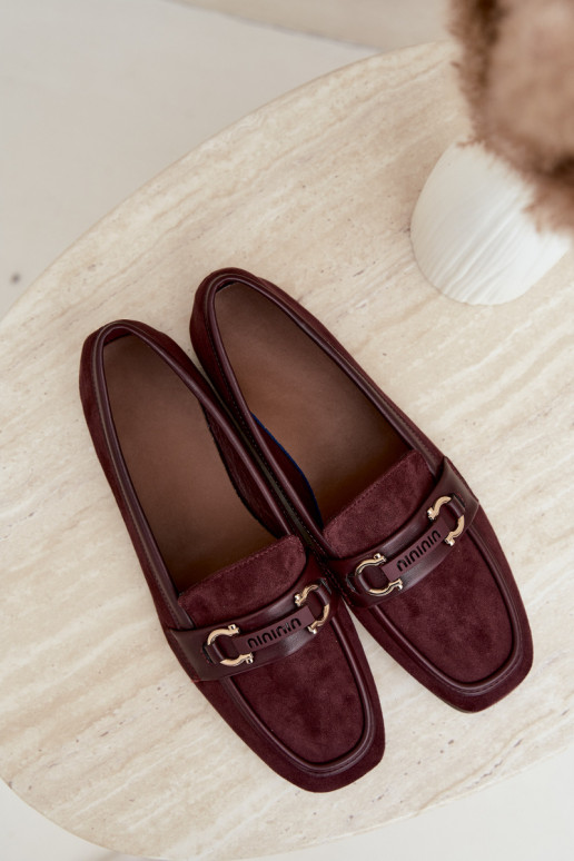 Mocassins bordeaux avec éléments décoratifs Evelora