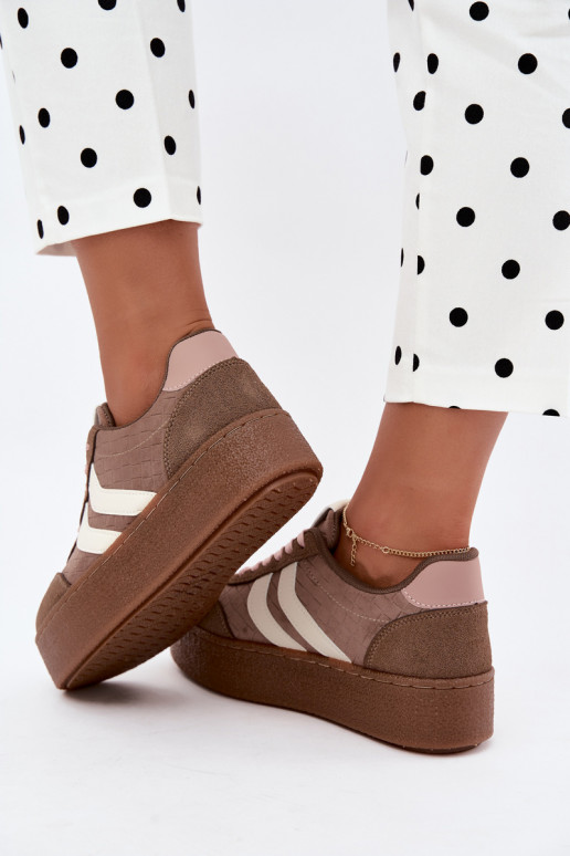 Baskets kaki avec plateforme et sangles Kaya