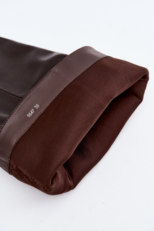 bottes hautes à enfiler avec talons et boucles en couleur marron Jassy