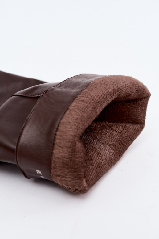 bottes hautes isolées avec talons fins et boucles en couleur marron Kelra