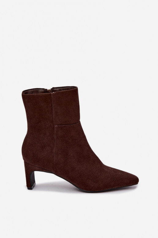 bottines pour femmes avec talons en couleur marron Rileya