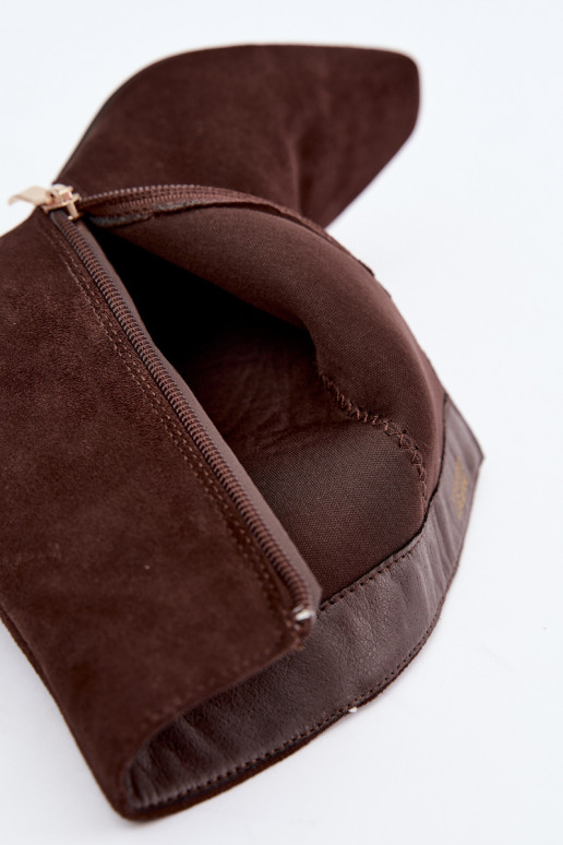 bottines pour femmes avec talons en couleur marron Rileya