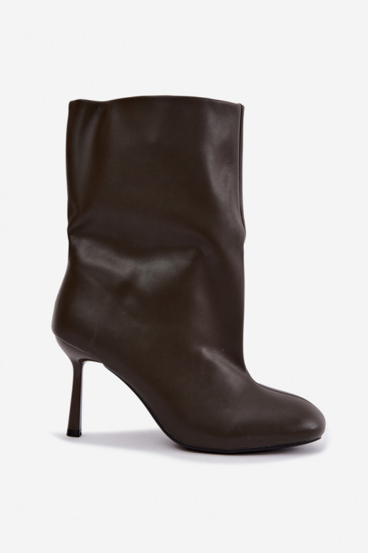 bottines à enfiler avec talons fins en couleur kaki Jalisa