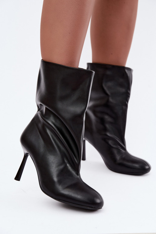 bottines à enfiler avec talons fins en couleur noire Jalisa