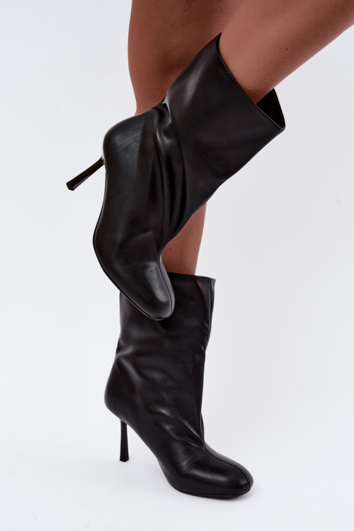 bottines à enfiler avec talons fins en couleur noire Jalisa