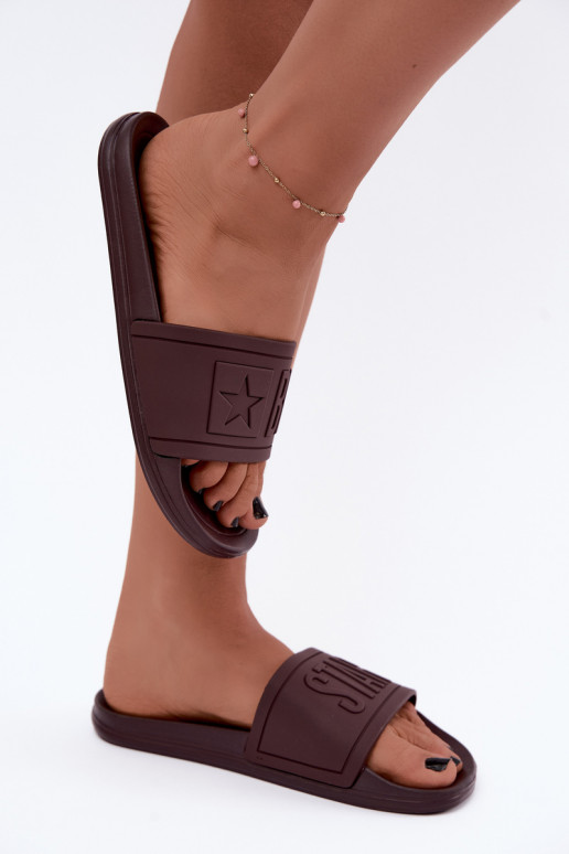 Chaussons pour femmes Big Star UU274072 en couleur chocolat