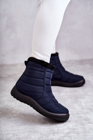 Bottes de neige pour femmes en bleu foncé Mezyss