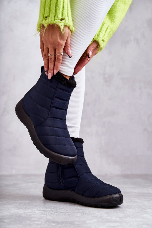 Bottes de neige pour femmes en bleu foncé Mezyss