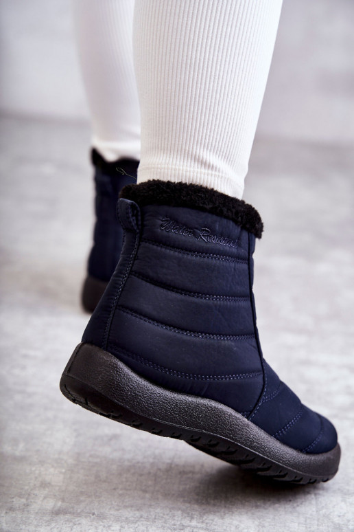 Bottes de neige pour femmes en bleu foncé Mezyss