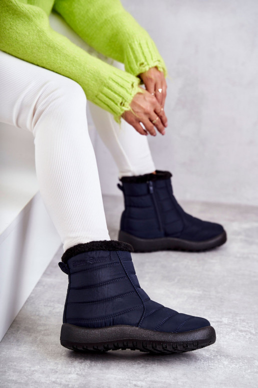 Bottes de neige pour femmes en bleu foncé Mezyss