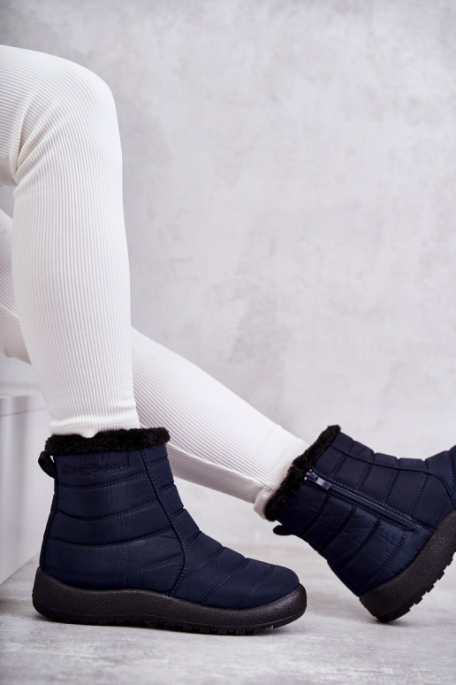 Bottes de neige pour femmes en bleu foncé Mezyss