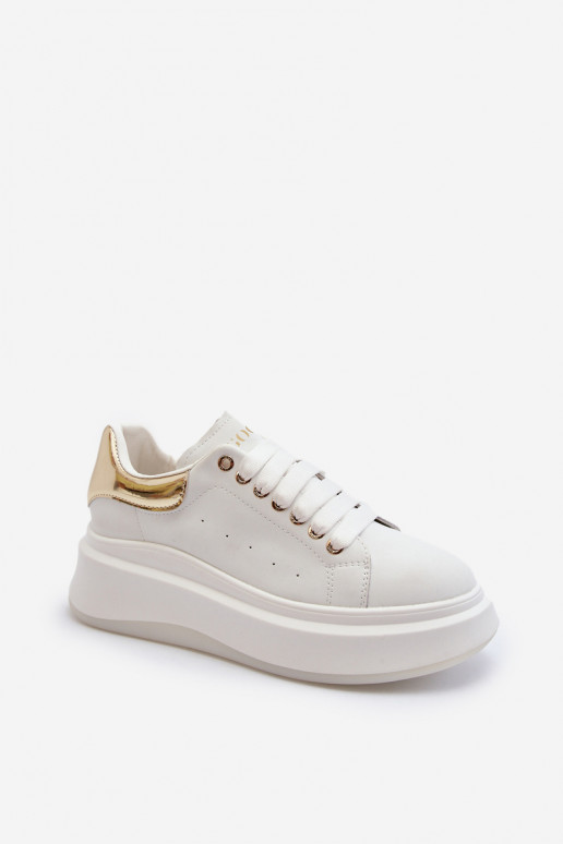 Baskets en cuir pour femmes GOE NN2N4031 blanches