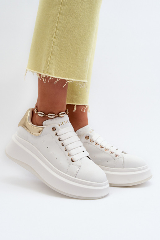 Baskets en cuir pour femmes GOE NN2N4031 blanches