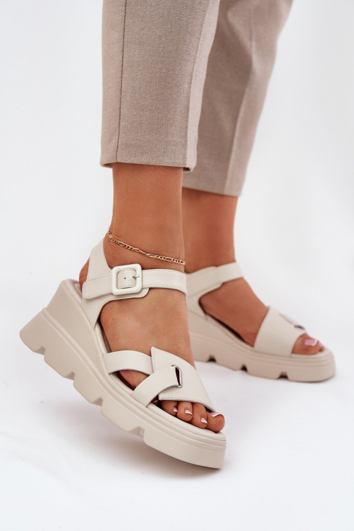 Sandales pour femmes sur plateforme Artiker 54C1624 beiges