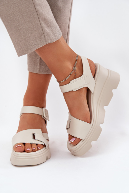Sandales pour femmes sur plateforme Artiker 54C1624 beiges