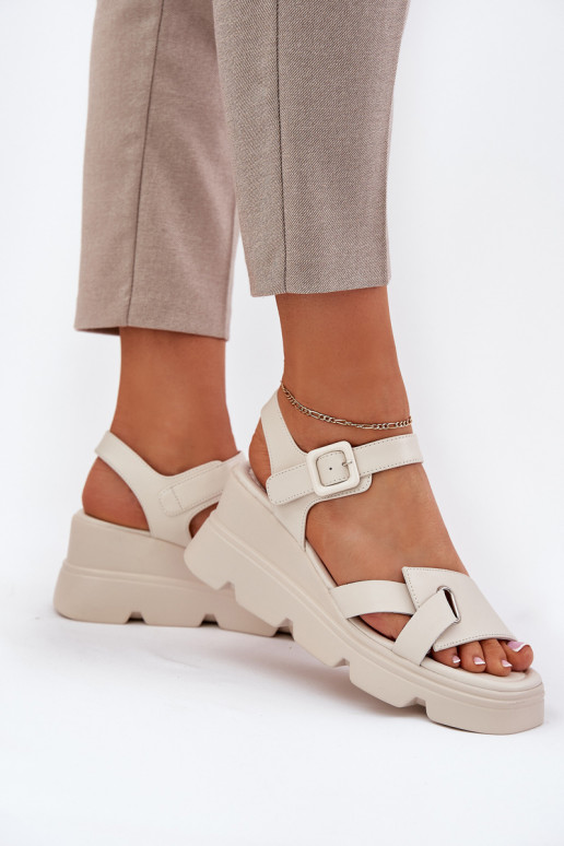 Sandales pour femmes sur plateforme Artiker 54C1624 beiges