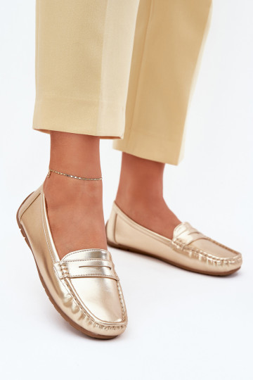Mocassins en simili cuir pour femmes dorés Lenvie