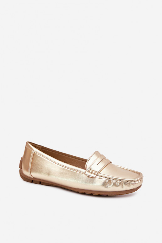 Mocassins en simili cuir pour femmes dorés Lenvie