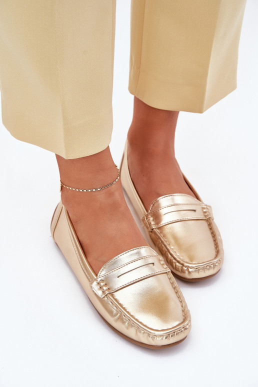 Mocassins en simili cuir pour femmes dorés Lenvie