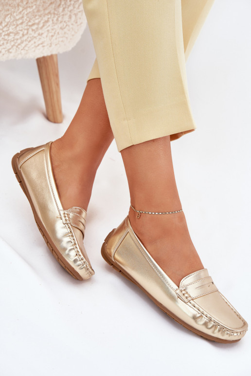 Mocassins en simili cuir pour femmes dorés Lenvie