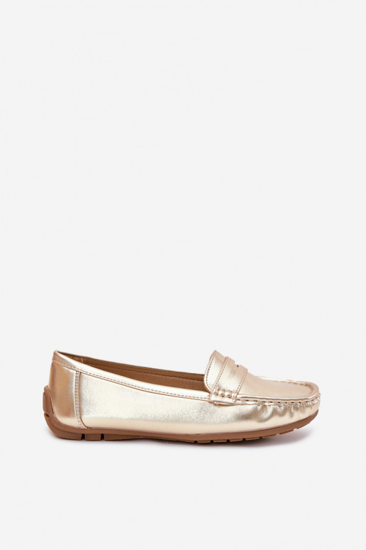 Mocassins en simili cuir pour femmes dorés Lenvie